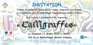 invitation presentation exposition projet CALIGRAFFES
